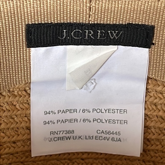 J.Crew Beach Hat 94% Paper 6% Polyester One Size Floppy Topper - Picture 6 of 10